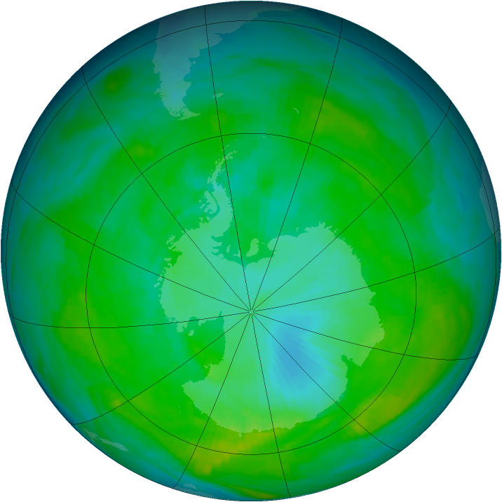 Antarctic ozone map for 02 February 1979